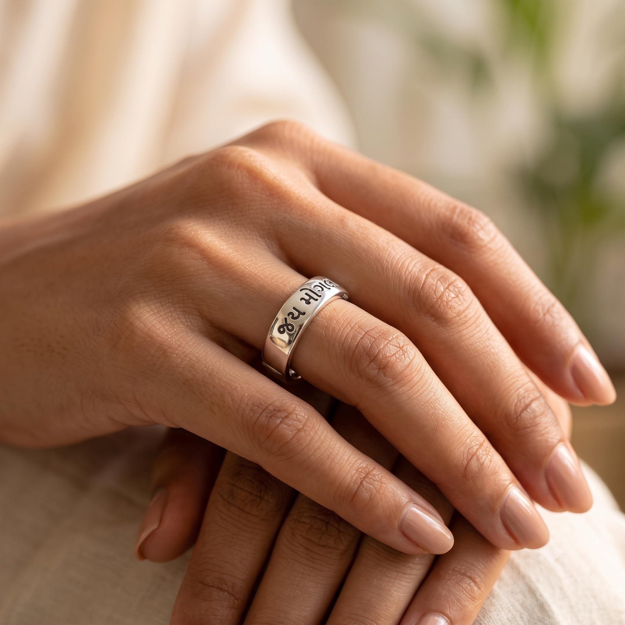 Jai Mogal 925 Sterling Silver Adjustable Ring
