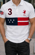 VA-LTARNIC Men Printed Polo Neck Pure Cotton White T-Shirt